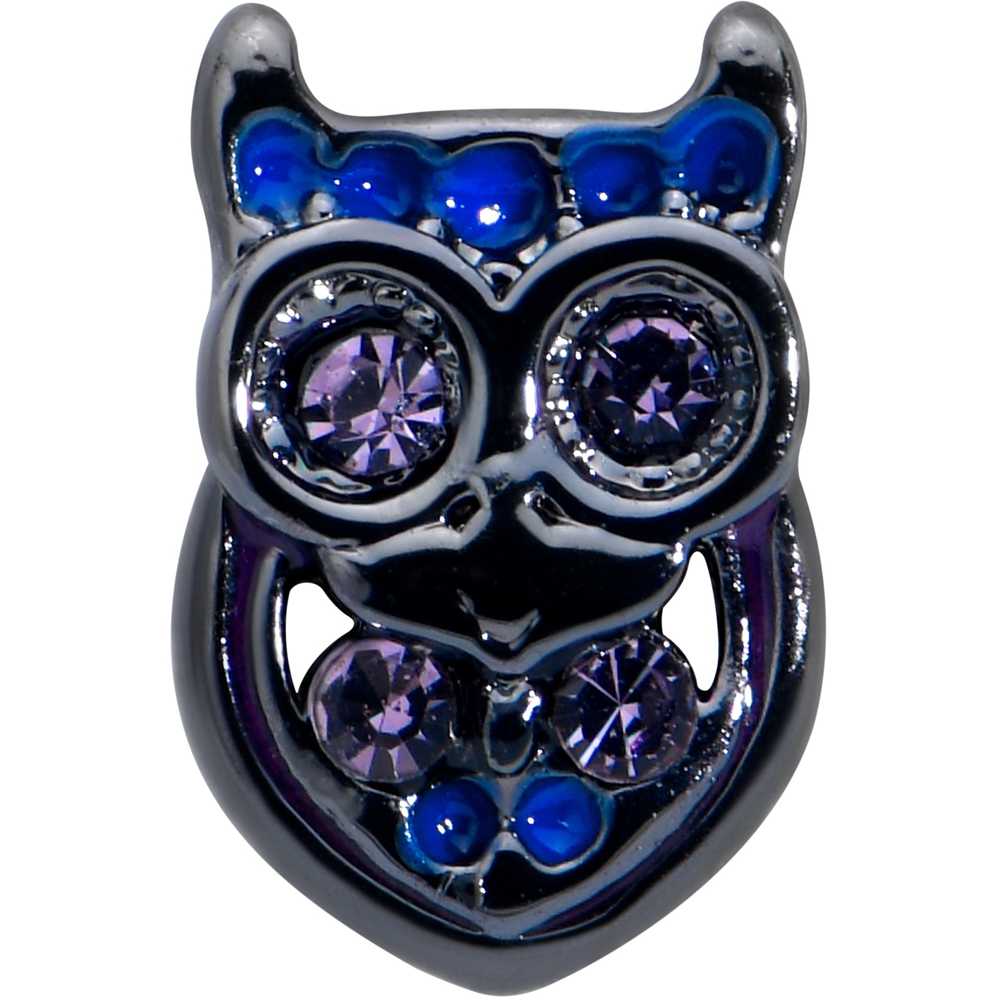 16G 5/16 Purple Gem Black Opulent Owl Labret Monroe Tragus