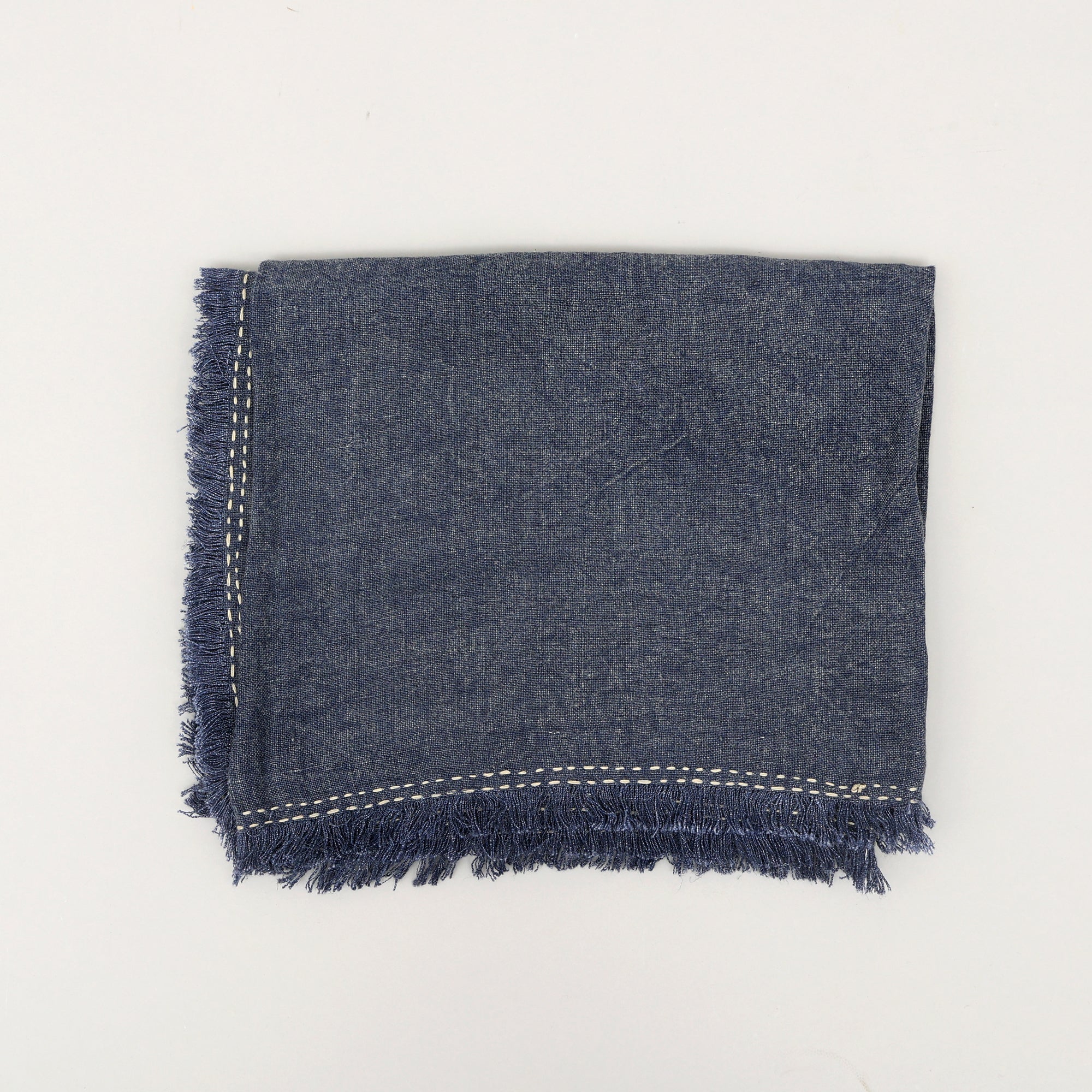 Stonewashed Linen Woven Throw Blanket with Fringe – 52X68'