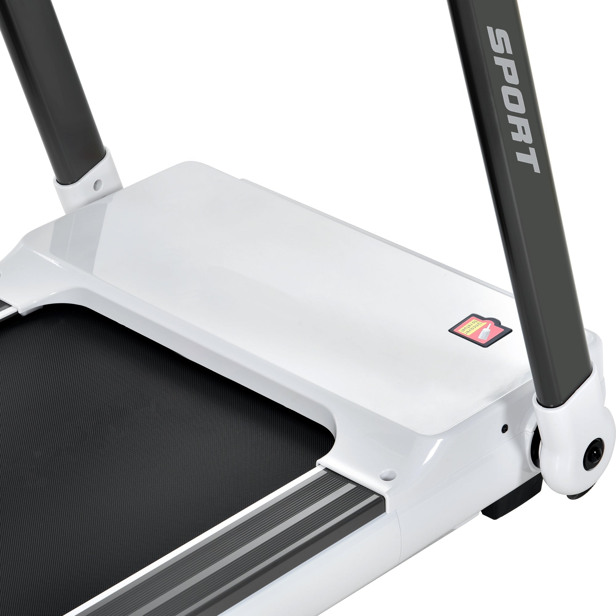 FITIME Portable Compact Treadmill with Electric Motorized 3.5HP, Bluetooth Speaker, White Metal, Medium Size
