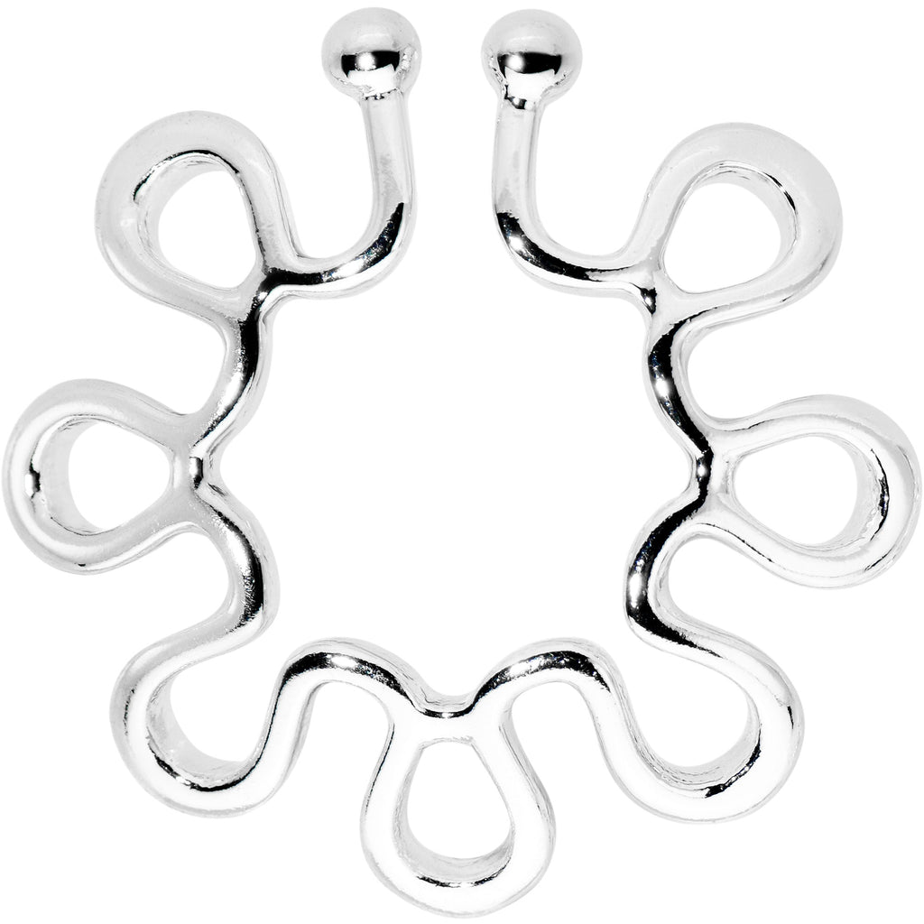 Trippy Flower Clip On Fake Nipple Ring Set