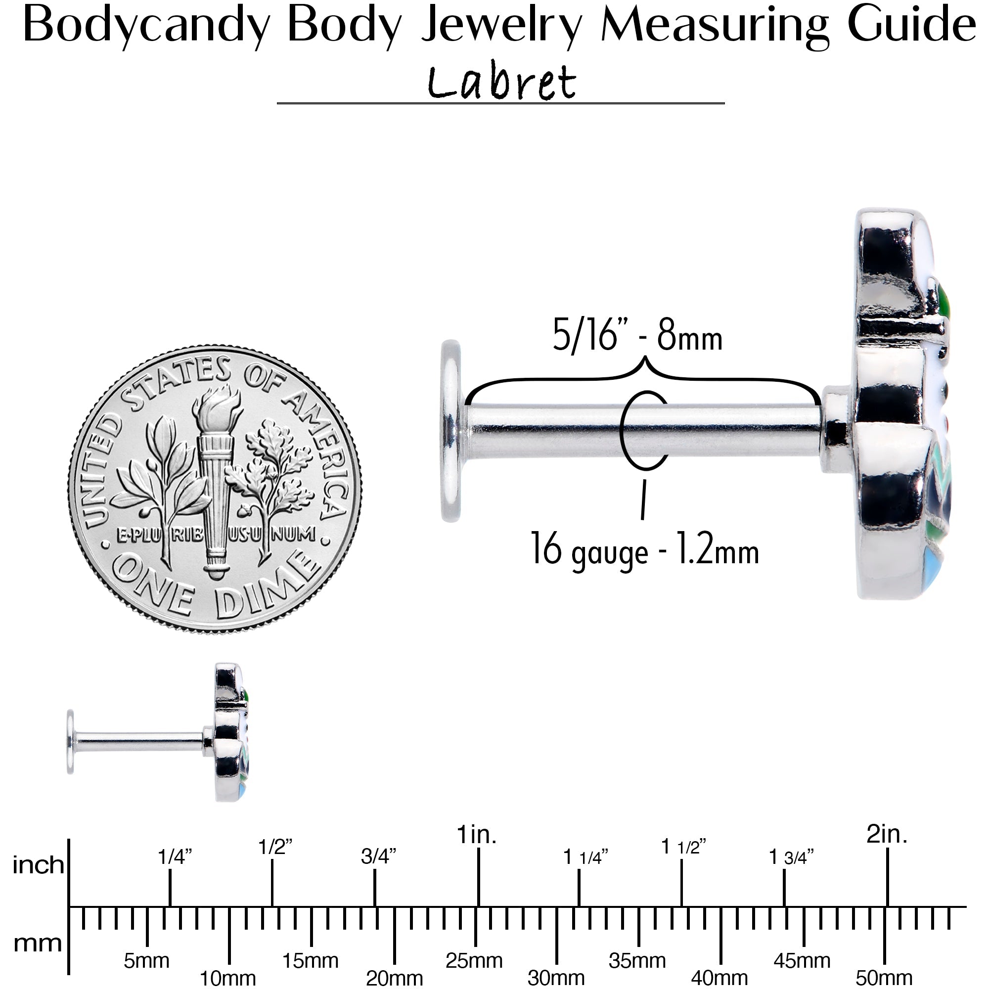 16G 5/16 Easter Egg Bunny Labret Monroe Tragus