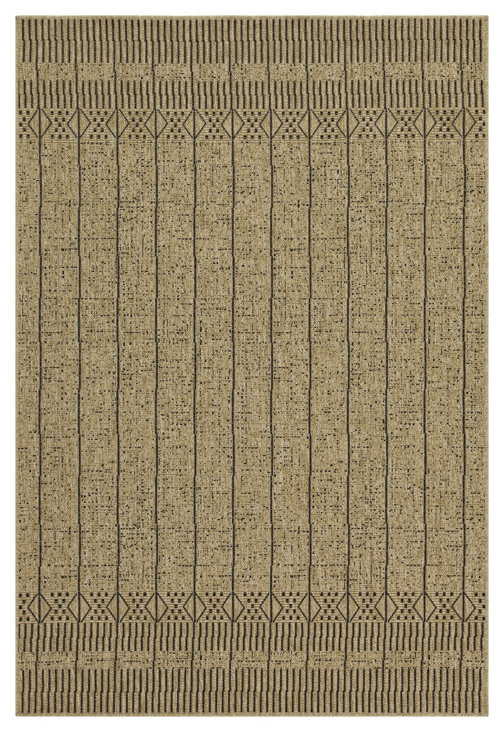 Earth GC_NTL1008 Jute/Black 2 ft. 7 in. x 7 ft. 3 in. Indoor/Outdoor Area Rug