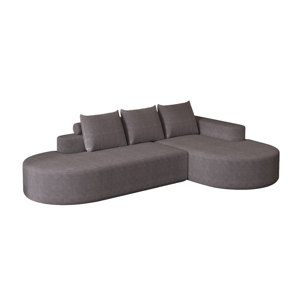 Modern Curved sofa ,Chenille Upholstered Sectional Sofa Couch Set,Modular 108.5' L Shaped Sectional Living Room Sofa Set With 3 Pillows,Free Combination Sofa Couch for Living Room,Bedroom