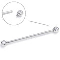 14G Clear Gem Internally Threaded Industrial Barbell 38mm