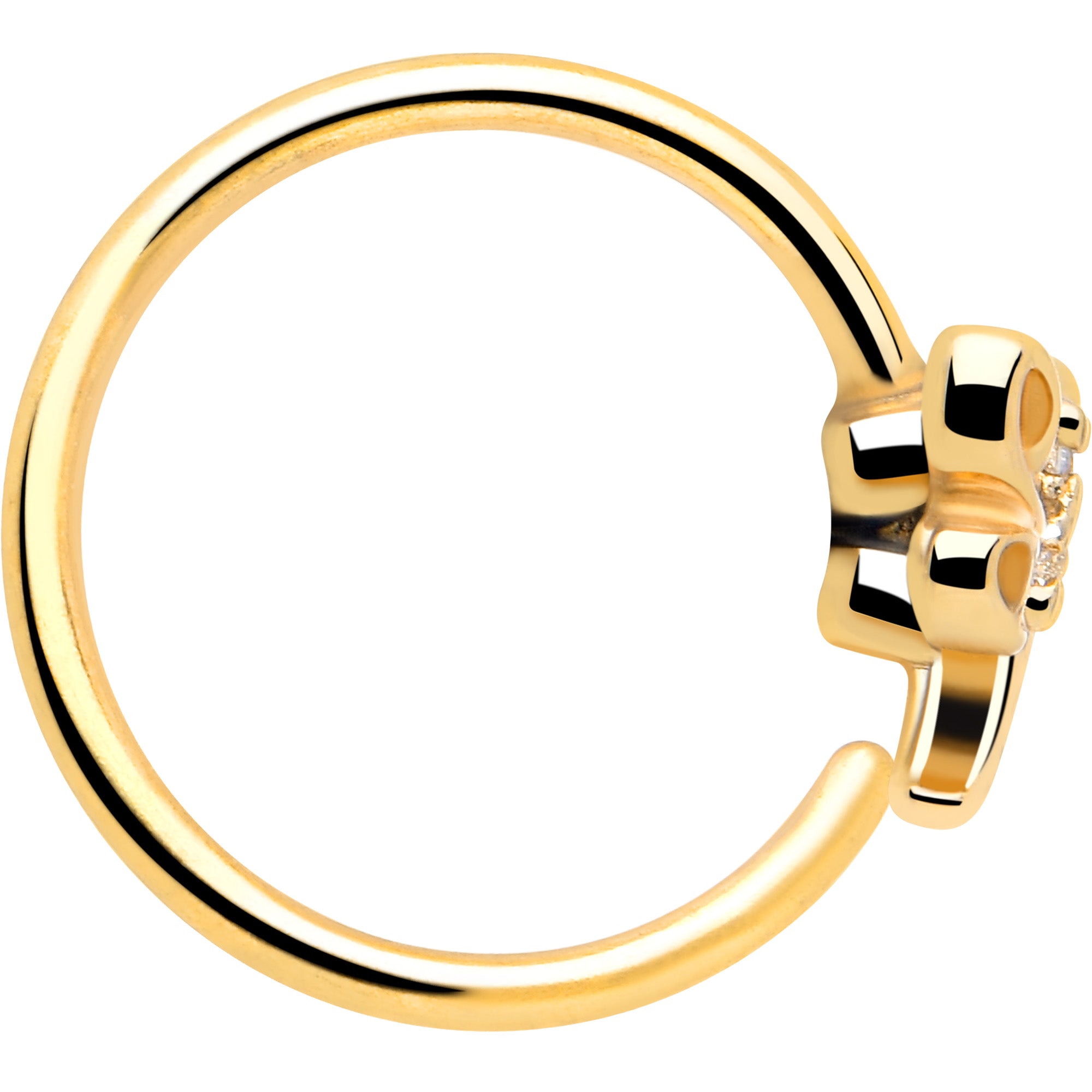 20G 5/16 Clear Gem Gold Tone Filigree Dragonfly Nose Hoop