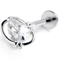 16G 5/16 Clear CZ Gem Saturn Heart Labret Monroe Tragus