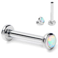 16G 5/16 White Synthetic Opal ASTM F-136 Implant Grade Titanium Internally Threaded Labret