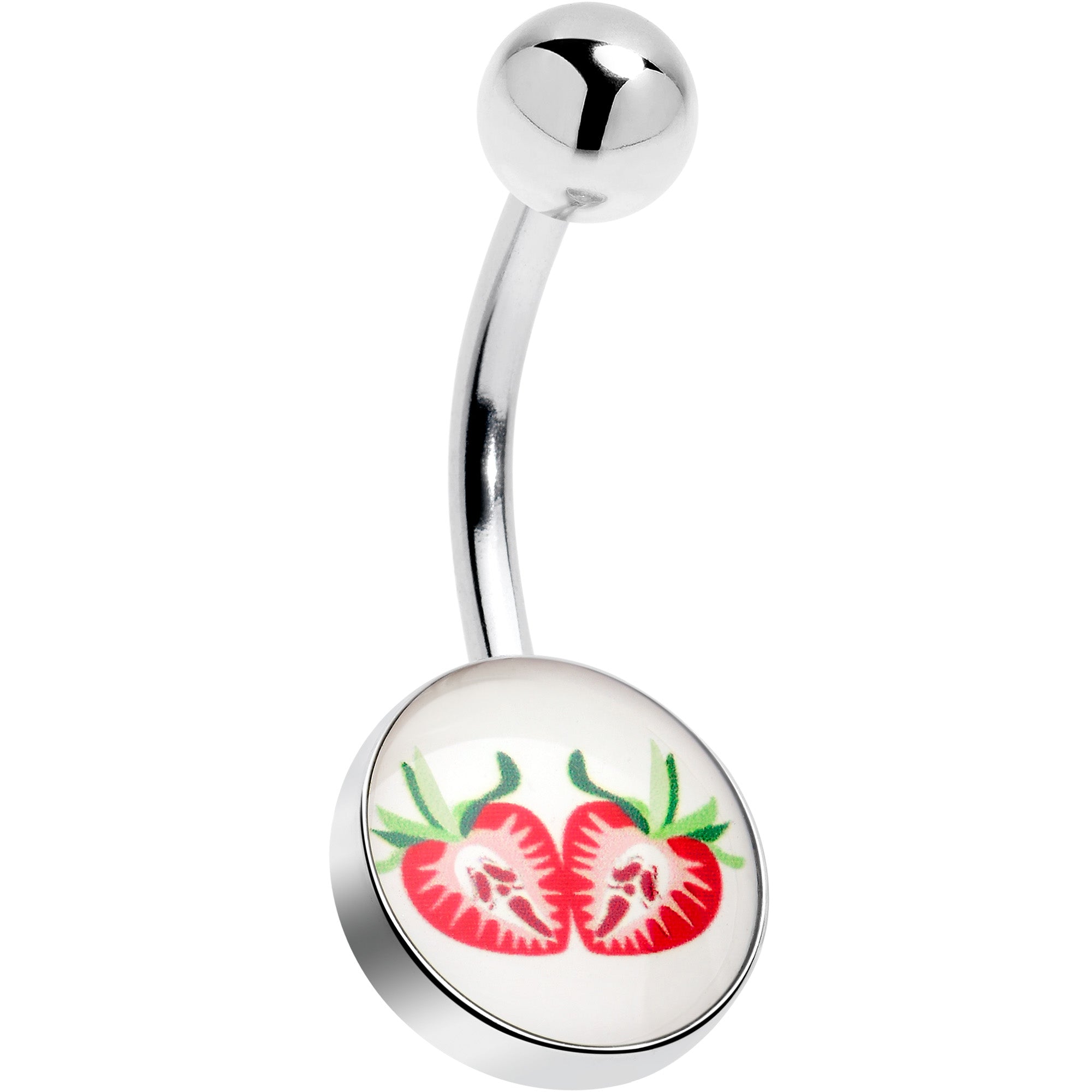 Screaming Strawberry Horror Fruit Belly Ring