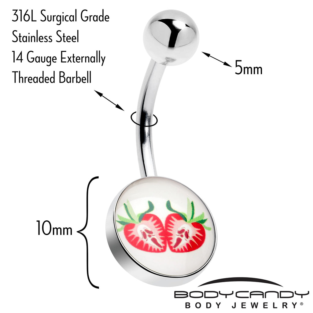 Screaming Strawberry Horror Fruit Belly Ring