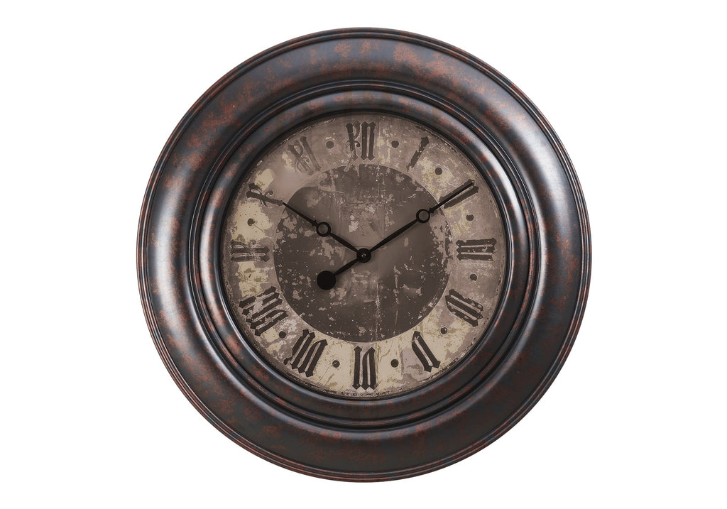 Clocks, 30' Round, Large Oversized, Wall Clock, Brown, Transitional