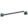 14G Black Faux Opal Black Internally Threaded Industrial Barbell 38mm