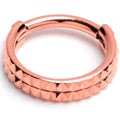 16G 5/16 Rose Gold PVD Pyramid Cut Double Hoop 316L Surgical Steel Hinged Segment Ring