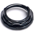 16G 5/16 Black PVD Faceted Triple Stack Hoop Titanium Hinged Segment Ring