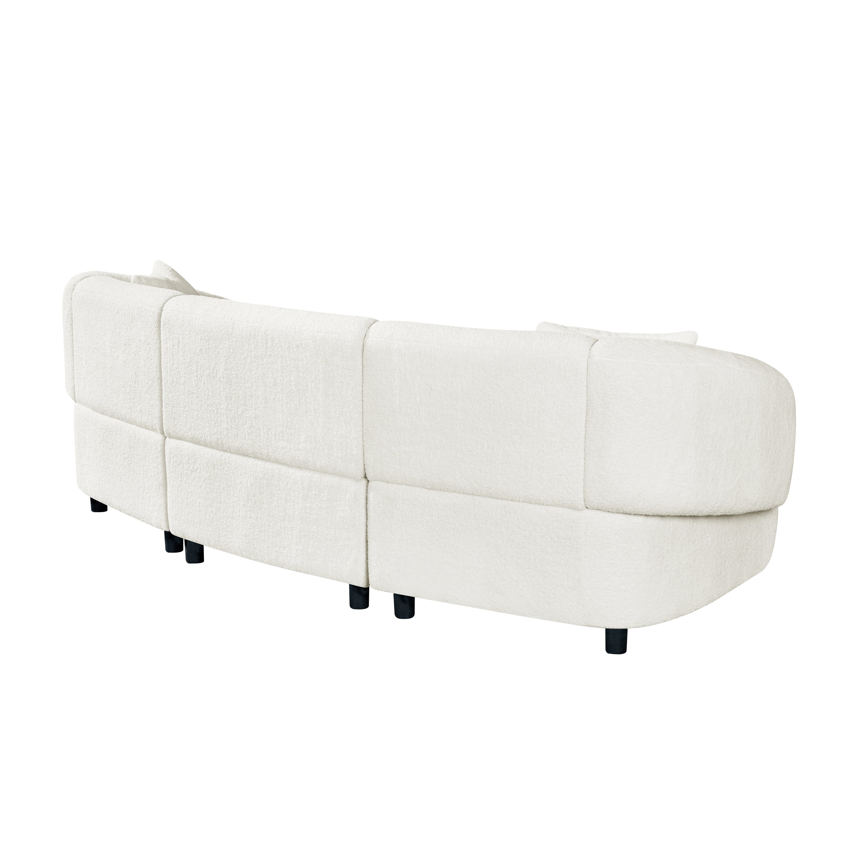 98.5 ' Curved Designed Contemporary 3-Seater Sofa in Beige: Plush Seating, Streamlined Design, and Durable Frame – Ideal for Stylish Living Spaces