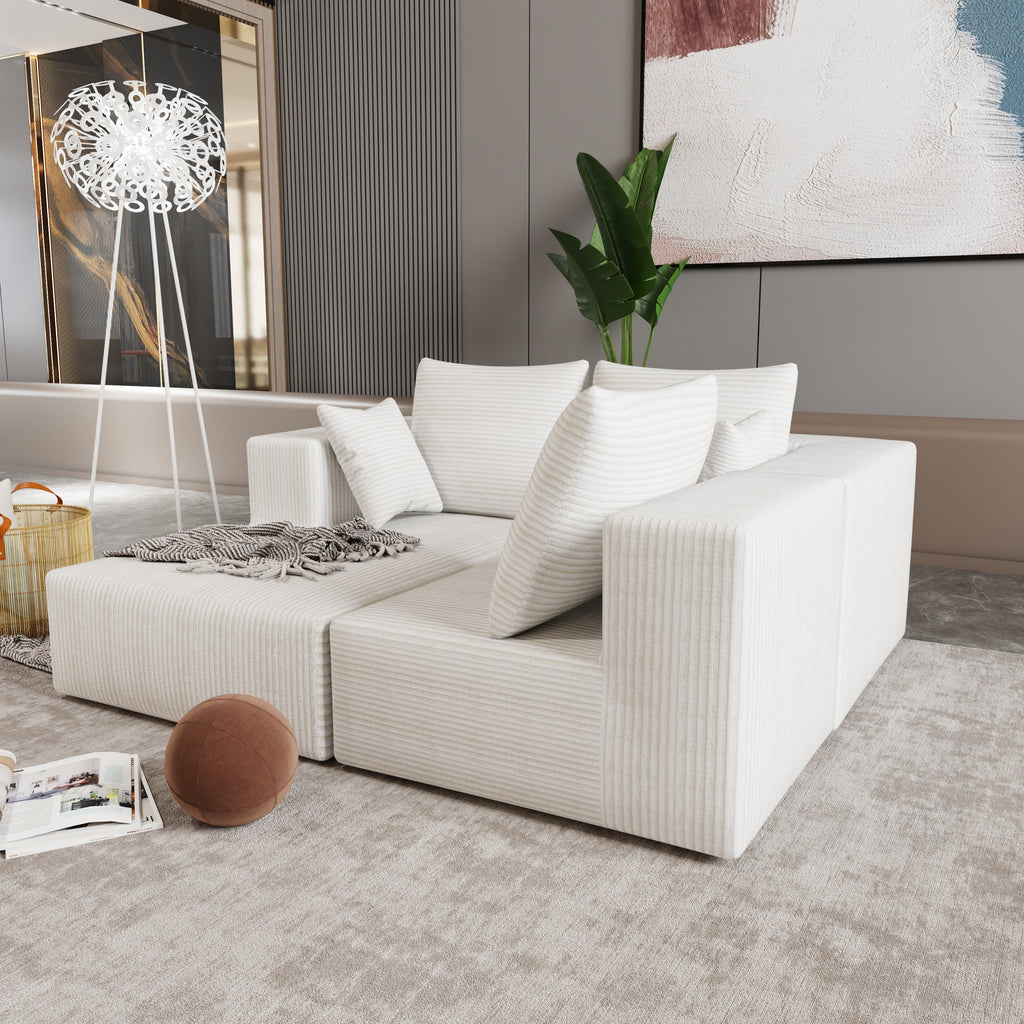 Corner combination sofa, sectional sofa ,couch sofa,sofa bed, made of high-density sponge and soft plush fabric, with multiple combinations available(beige)