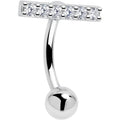 Clear CZ Gem Luxe Bar Belly Ring