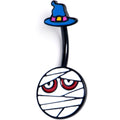 Black Witch Hat Mummy Halloween Double Mount Belly Ring