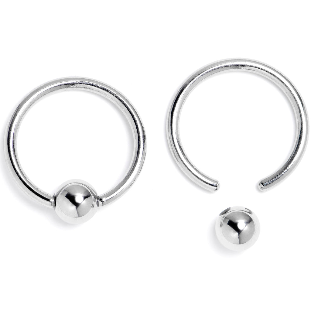 16G 3/8 Strawberry Red BCR Captive Ring Set of 4
