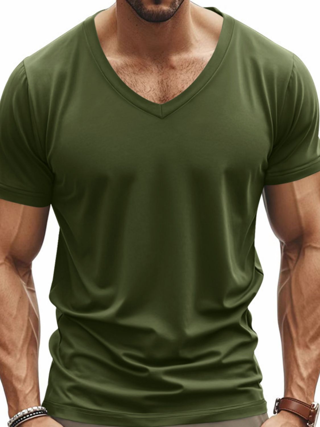 V-Neck Short Sleeve T-Shirt Plus Size