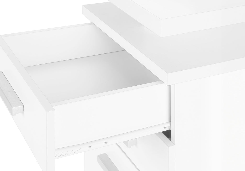 Computer Desk, Home Office, Laptop, Left, Right Set-up, Storage Drawers, 48'l, Work, White Laminate, Contemporary, Modern