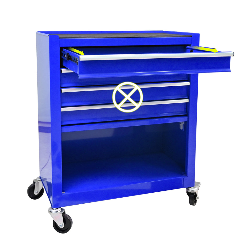 4 Drawers Multifunctional Tool Cart With Wheels-Blue
