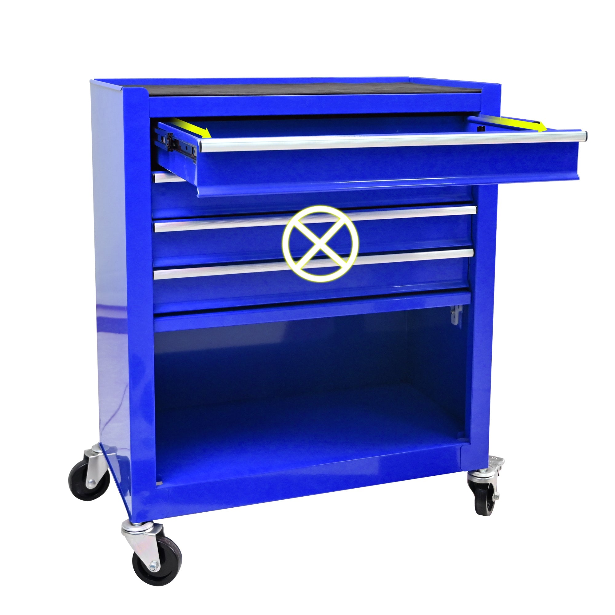 4 Drawers Multifunctional Tool Cart With Wheels-Blue