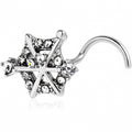 20G 7mm Clear Gem Spiderweb Goth Left Side Nose Screw