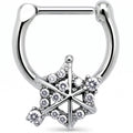 16G 5/16 Clear Gem Spiderweb Goth Cartilage Clicker