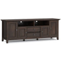 Amherst 72 inch Solid Wood TV Media Stand in Brunette Brown