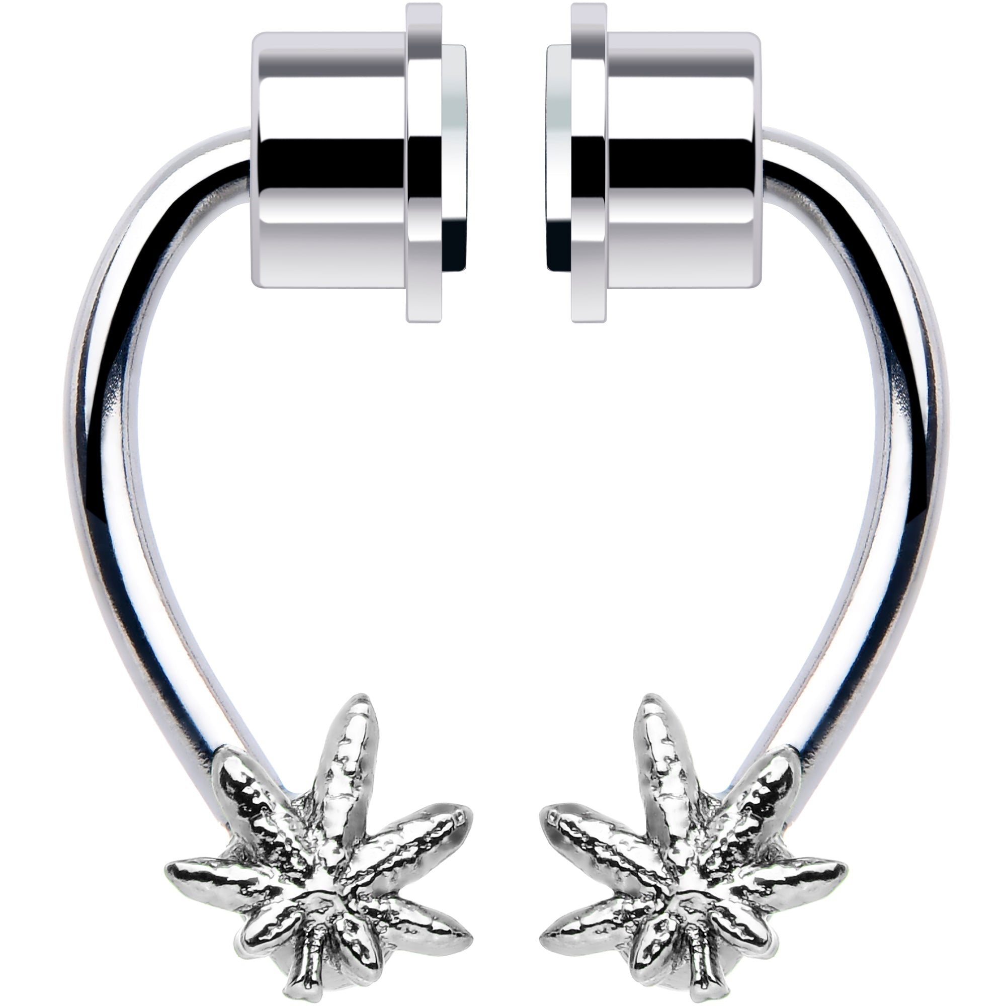 Pot Leaf Magnetic Septum Ring Horseshoe Non-Pierced Fake Nose Ring