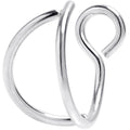 Silver Stainless Steel Clip on Double Hoop Fake Nose Ring