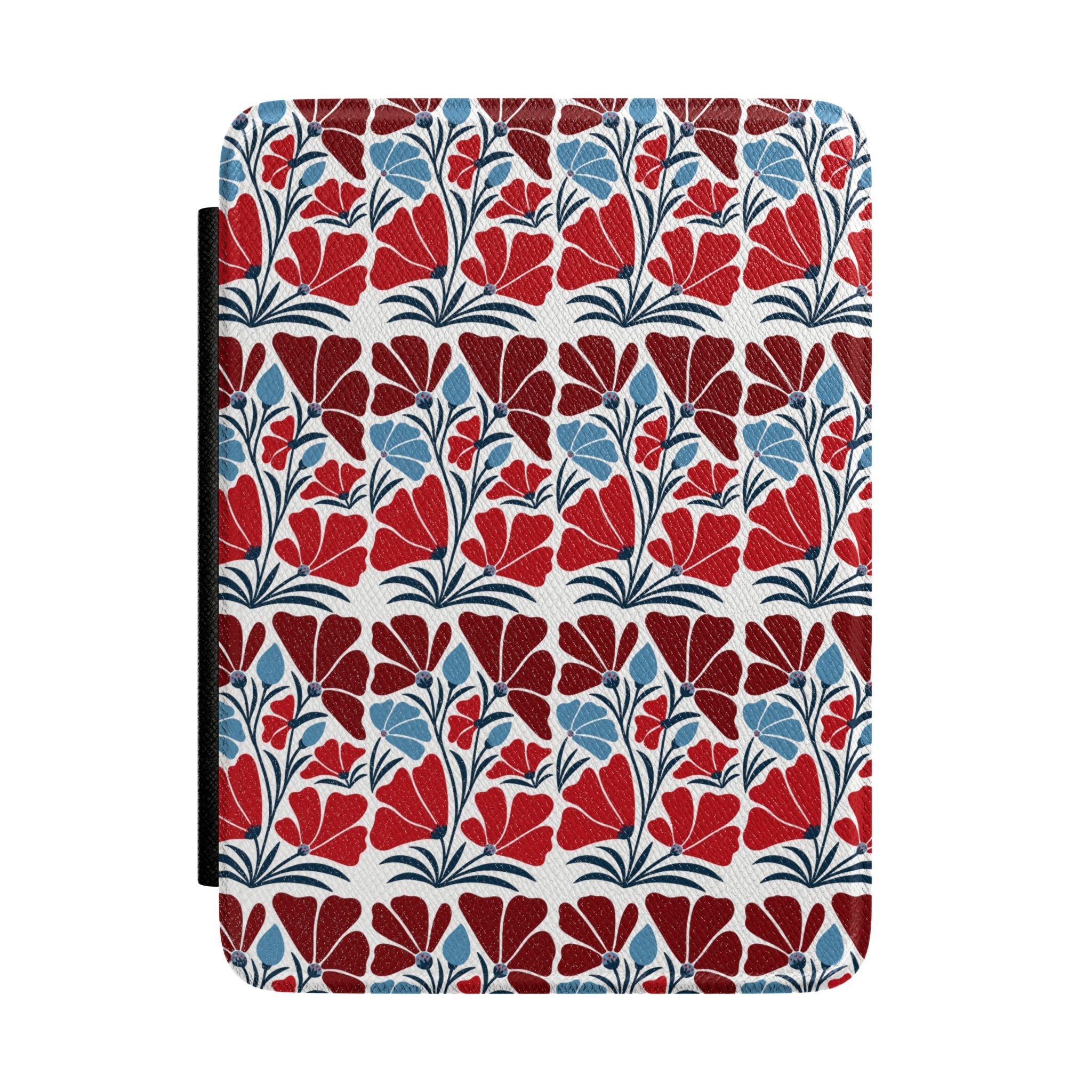 Red and Blue Floral Kindle Paperwhite Case | Vintage Botanical E-Reader Cover