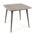 Modern Outdoor Square Acacia Wood Table with Straight Legs, Gray Finish, 35.5 x 35.5 x 30 Inches