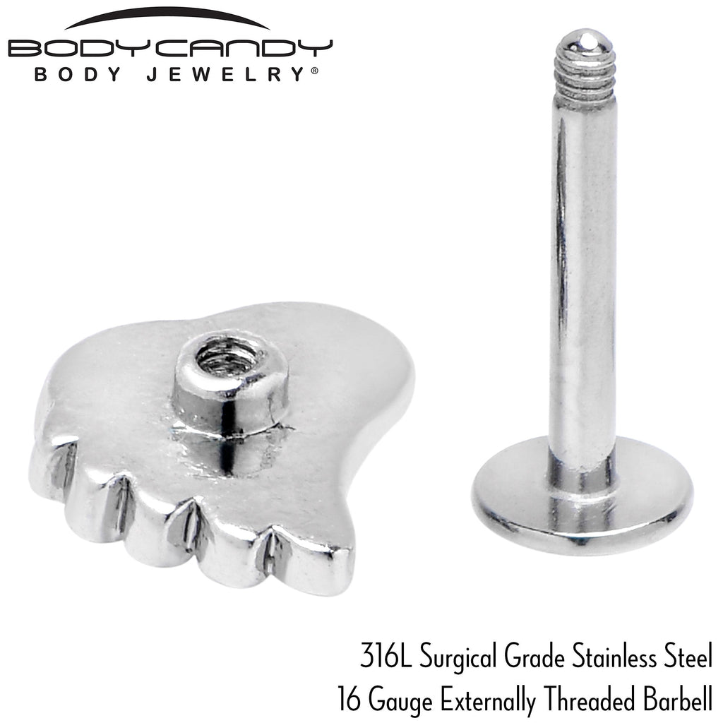 16G 5/16 Clear Gem Heavenly Heart Angel Wing Black Labret Tragus