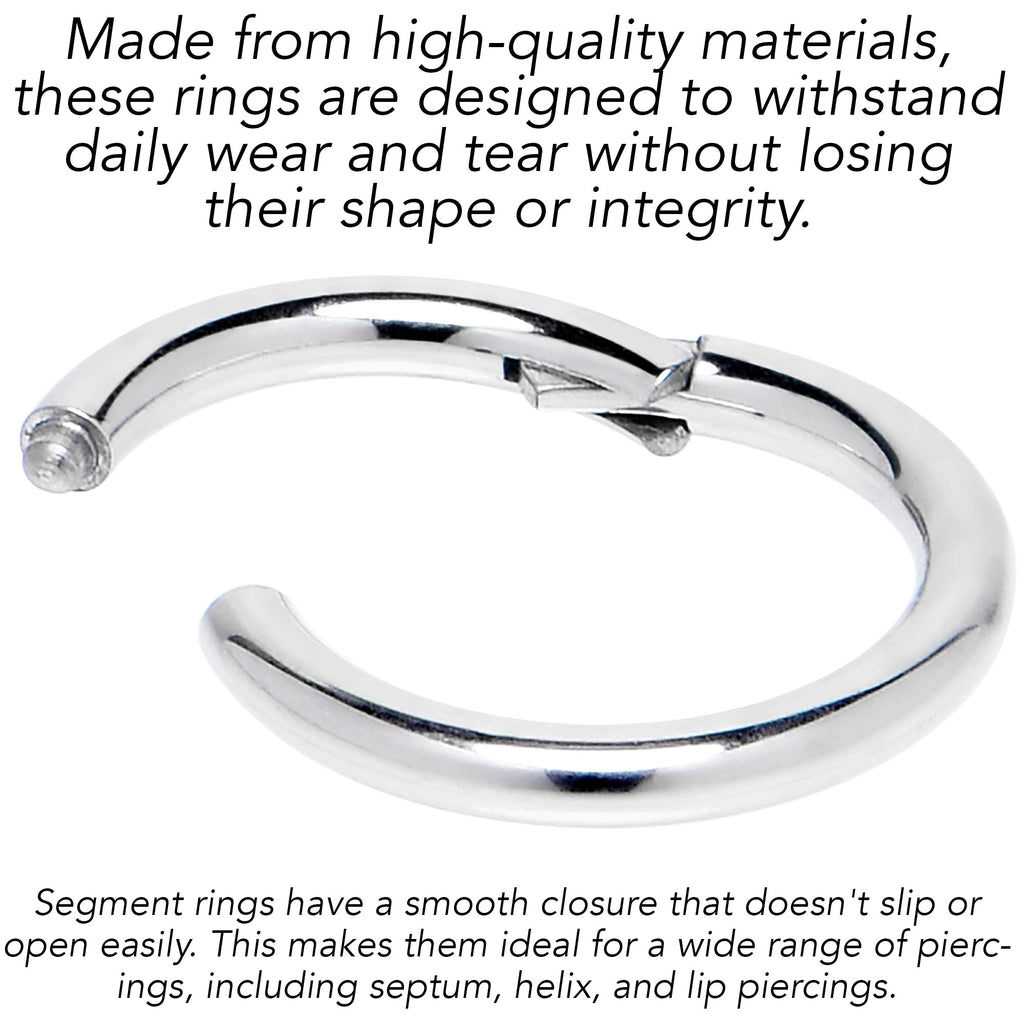 6G 3/8 316L Surgical Steel Precision Hinged Segment Hoop