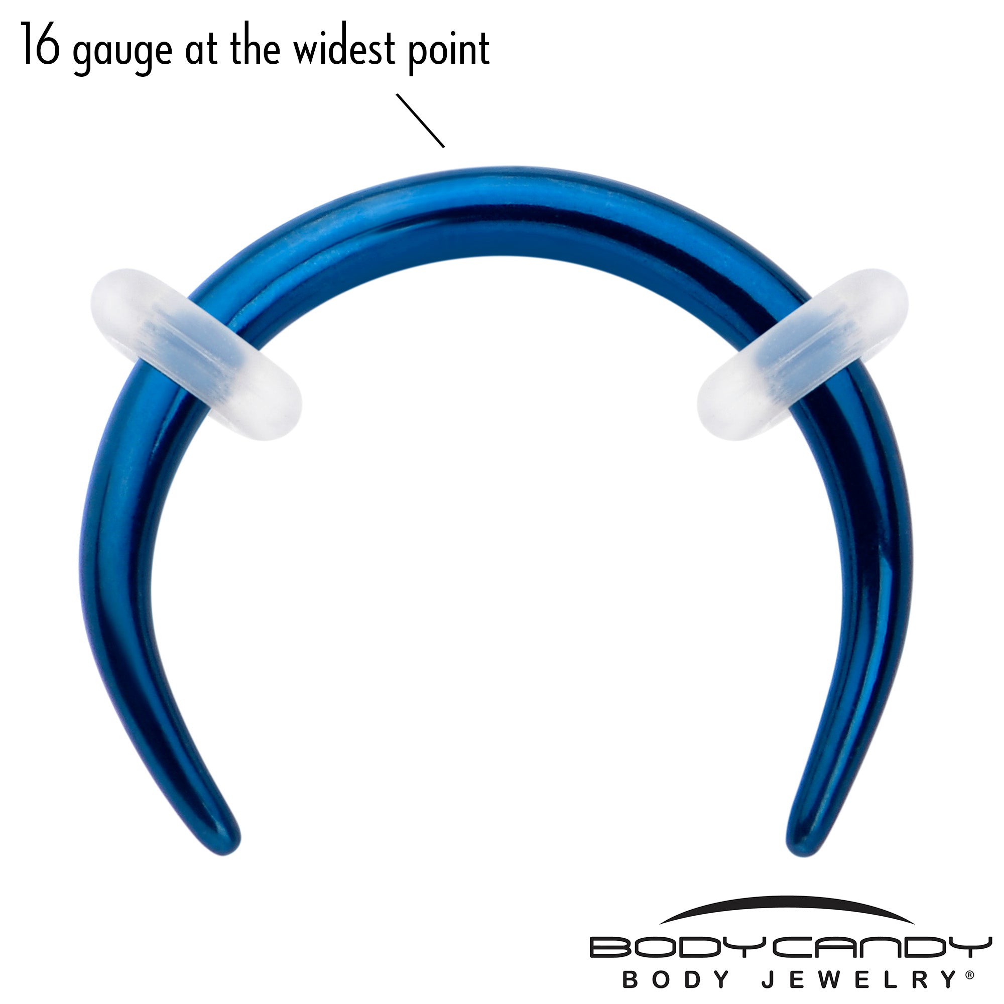 16G 5/16 Blue Pincher Crescent Taper