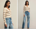 Z Supply - Stefi Stripe Cardigan, Sea Salt