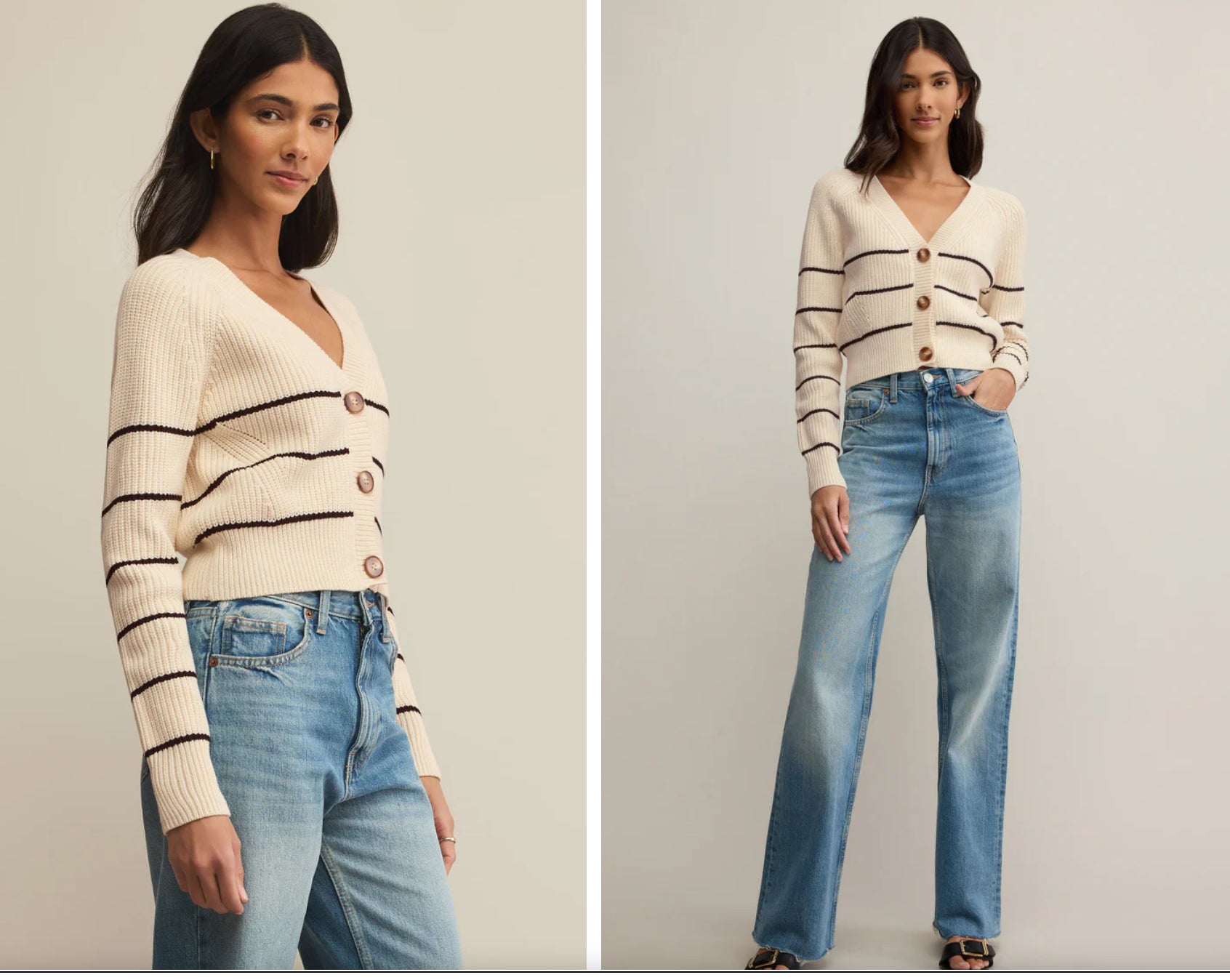 Z Supply - Stefi Stripe Cardigan, Sea Salt