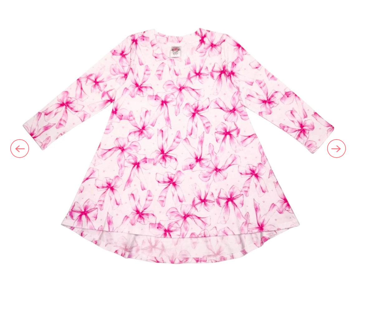 Esme Long Sleeve Hi-low Dress -Pink Tulle Bows