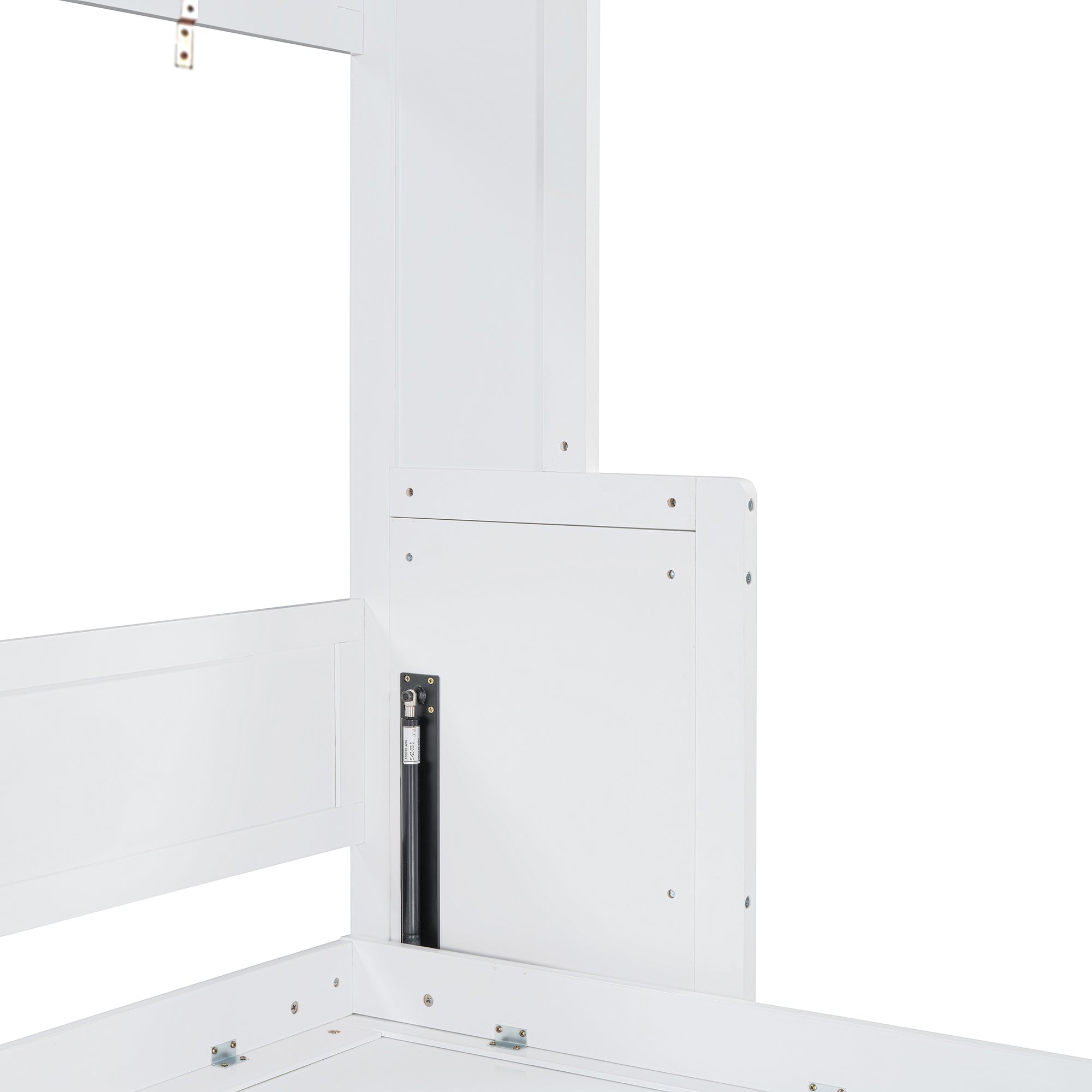 Queen Size Murphy Bed with Hydraulic Lift & Desk Design, White(OLD SKU: N820S00033K)