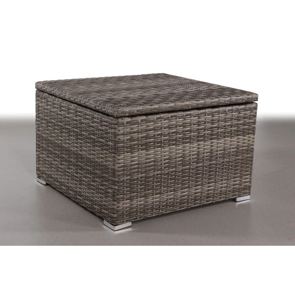 Stylish Wicker Outdoor Storage End Table with Grey Mix Finish and Durable Construction