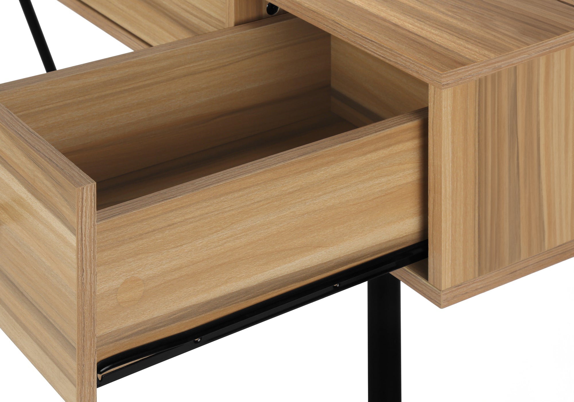 Computer Desk, Home Office, Laptop, Storage Drawers, 48'l, Work, Brown Laminate, Black Metal, Transitional