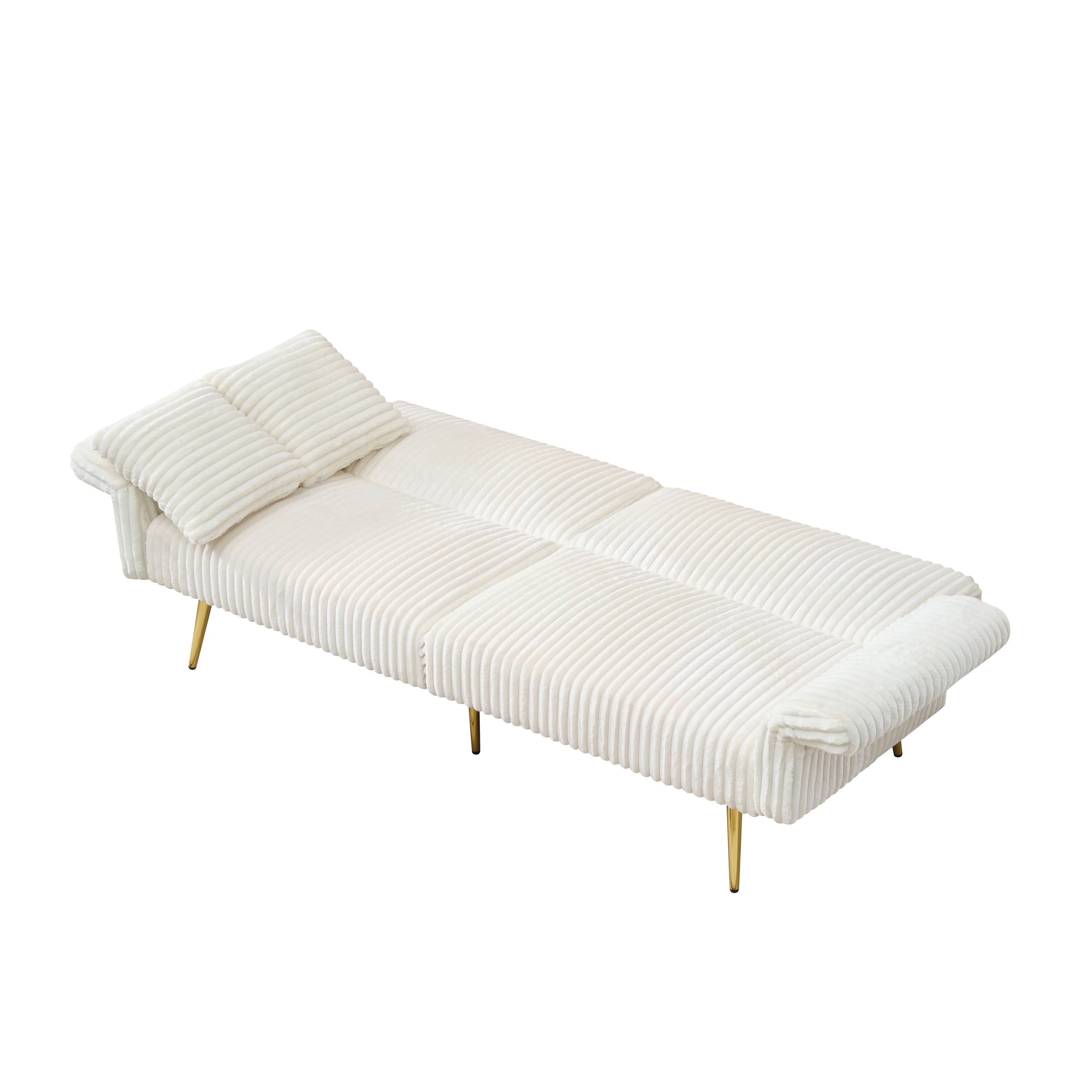 Corduroy Foldable Double Sofa Bed with Folding Armrests for Living Rooms and Small Spaces, 79 Inch