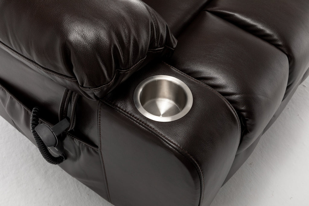 Lift Chair for Big and Tall Person with Inconvenient Legs: High Density Foam Lift Sofa with Heat and Massage, 2 Pockets, 2 Cup Holder, 2 Remote, OKIN Motor
