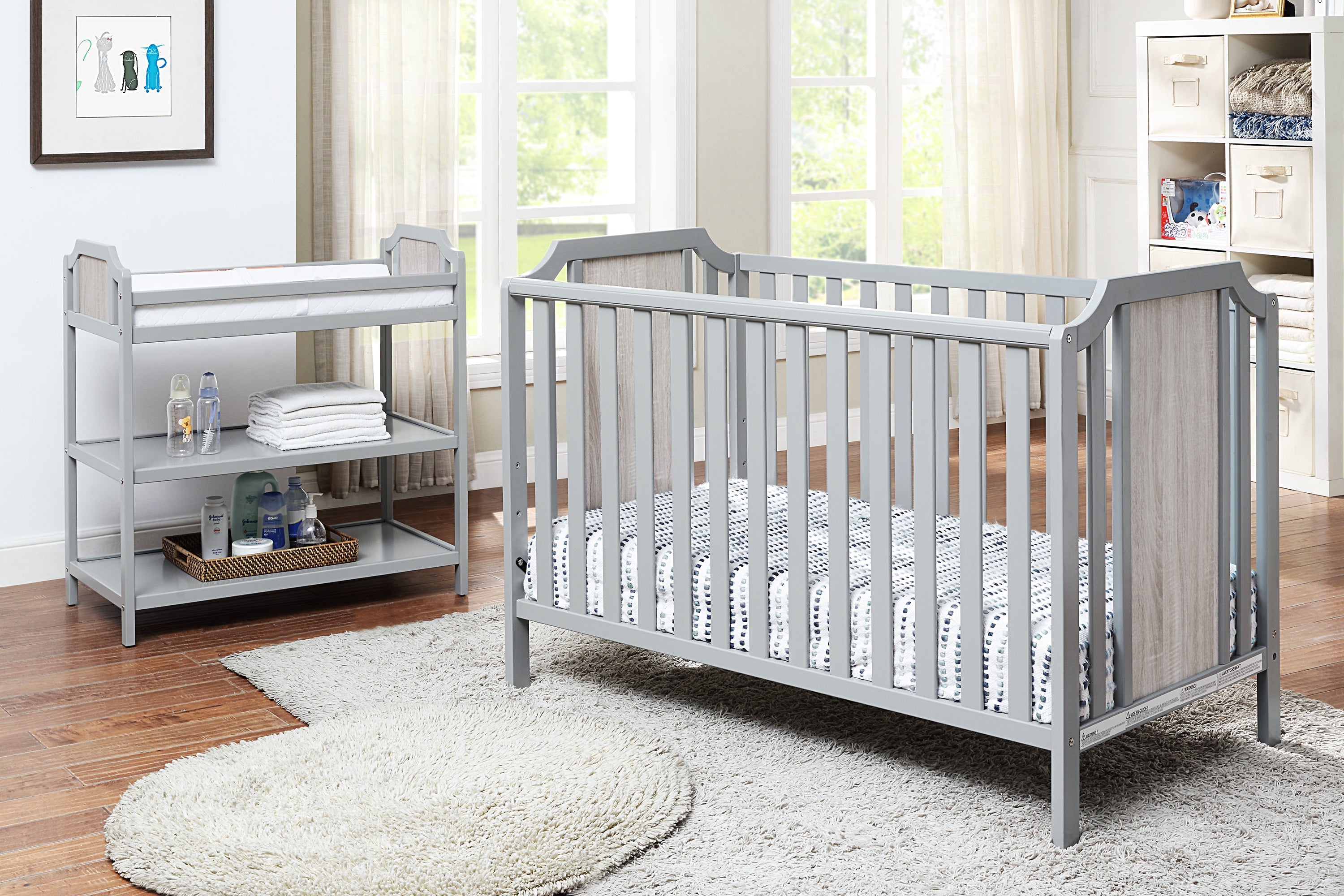 Brees Island 3-in-1 Convertible Crib Gray/Graystone