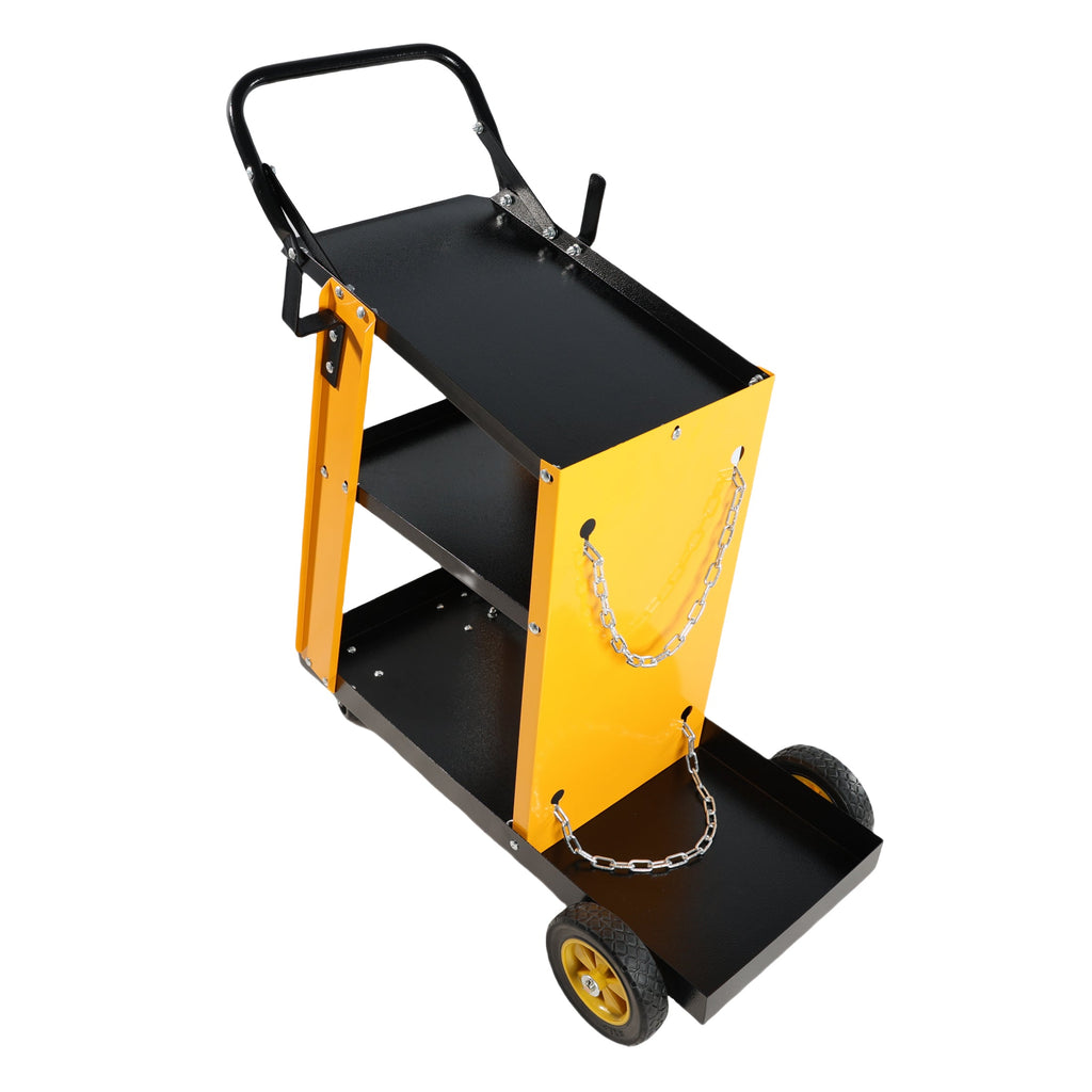 Multi Function 3 tier Welding Cart. gas bottle and accessory storage.Welding Heavy Duty  Cart for Tig Mig Welder and Plasma Cutter  with Upgrade Handles and Increase Storage Space Tank Storage