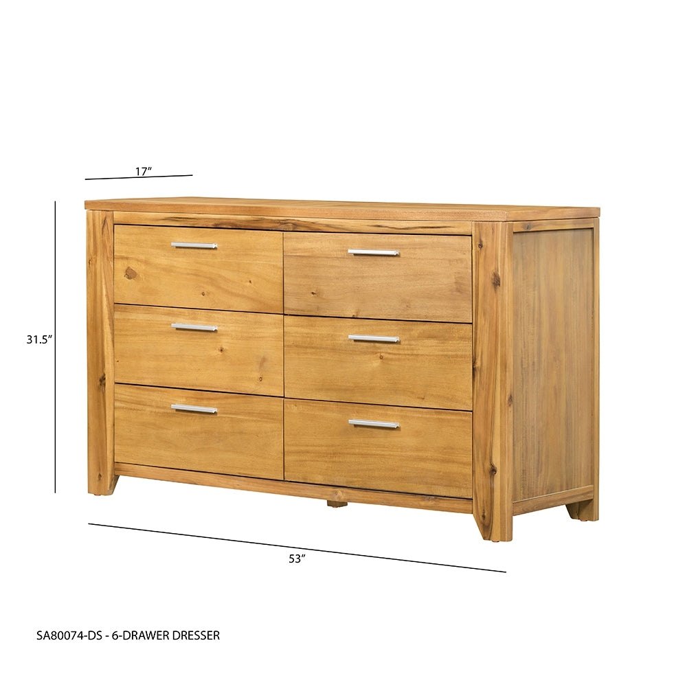 53x17x31.5" 6-Drawer Dresser