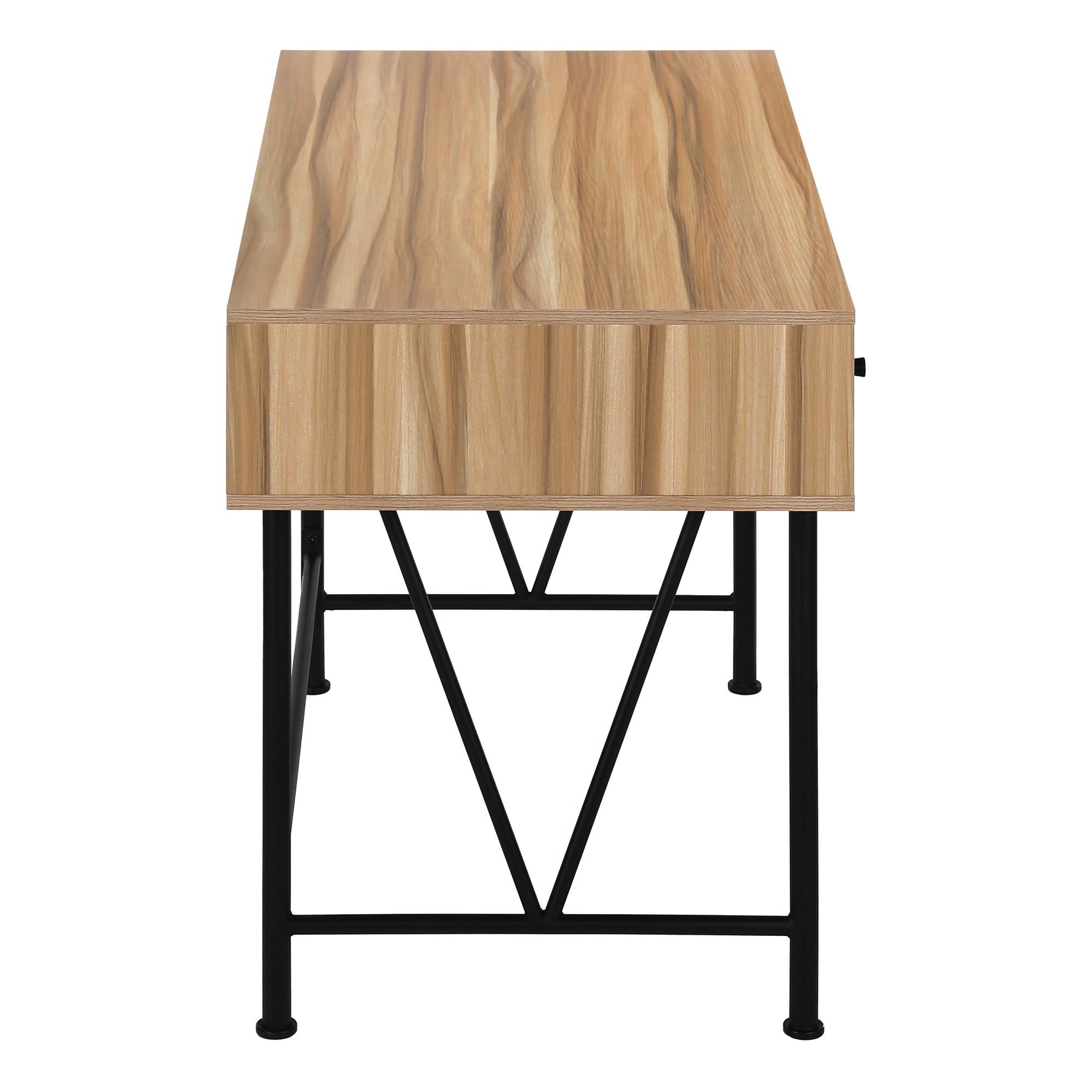 Computer Desk, Home Office, Laptop, Storage Drawers, 48'l, Work, Brown Laminate, Black Metal, Transitional