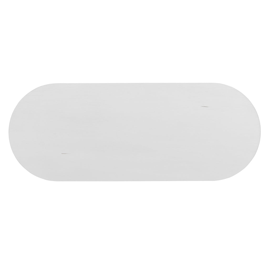 TREXM Elegant Retro Console Table with Curved Design and Smooth Glaze for Entryways, Living Rooms and hallways (Antique White)
