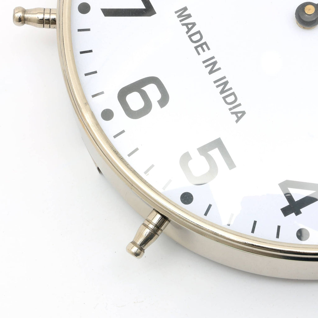 Decorative & Classic Aluminium Silver Table Clock-Desk clock